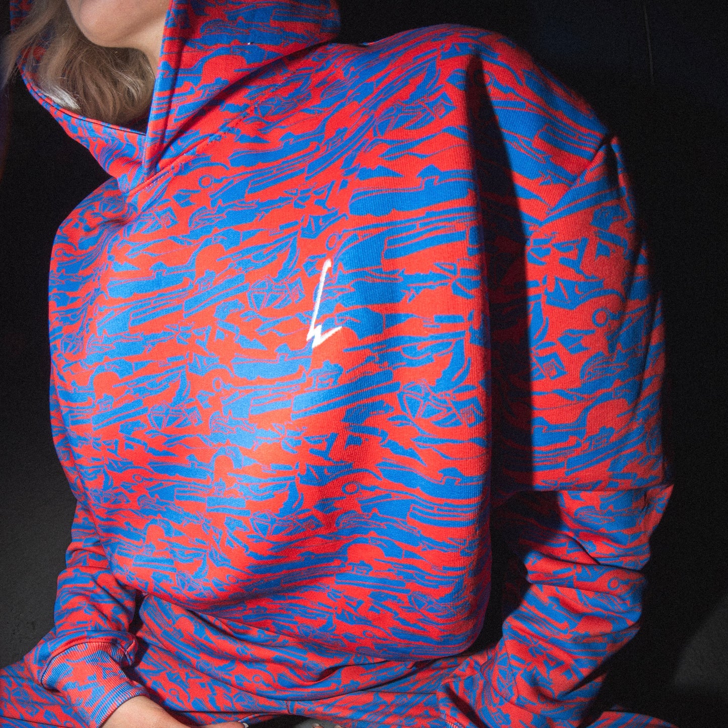 Sweatshirt imprimé à capuche MARS Casse rouge