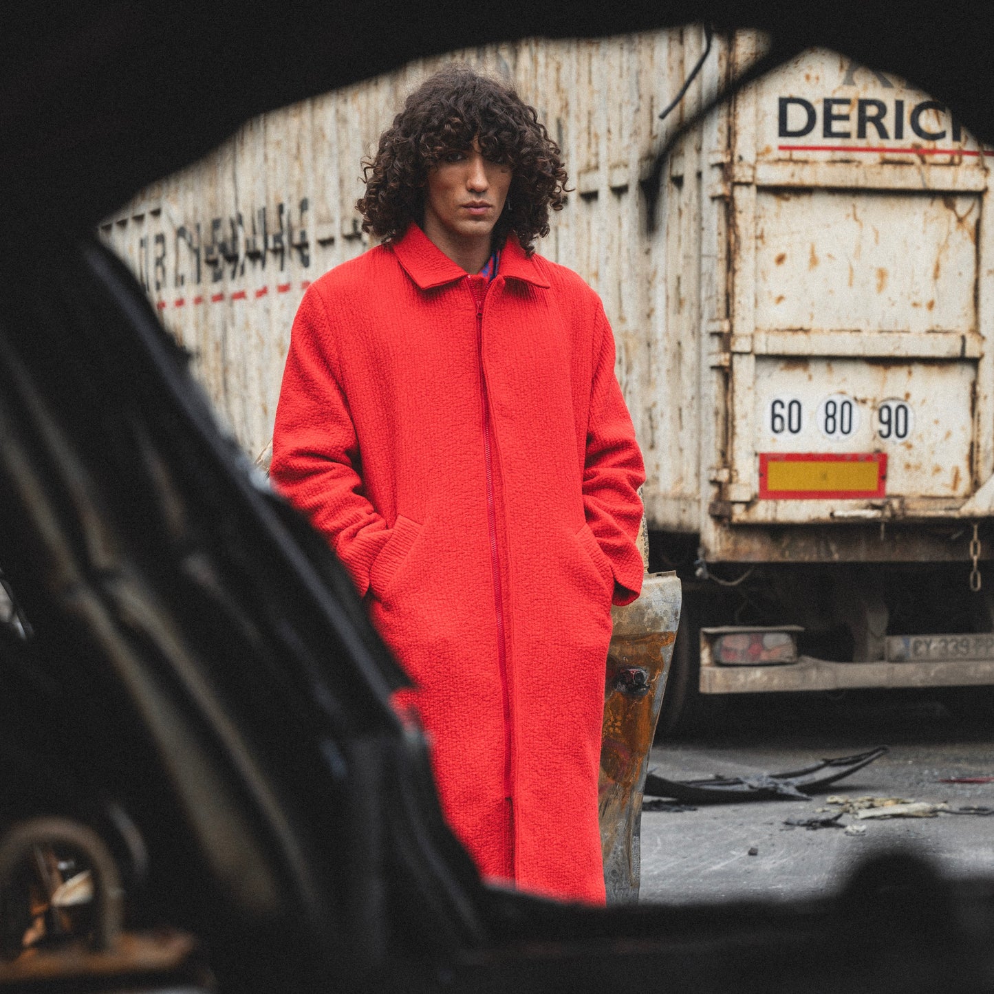 Manteau long JACK rouge