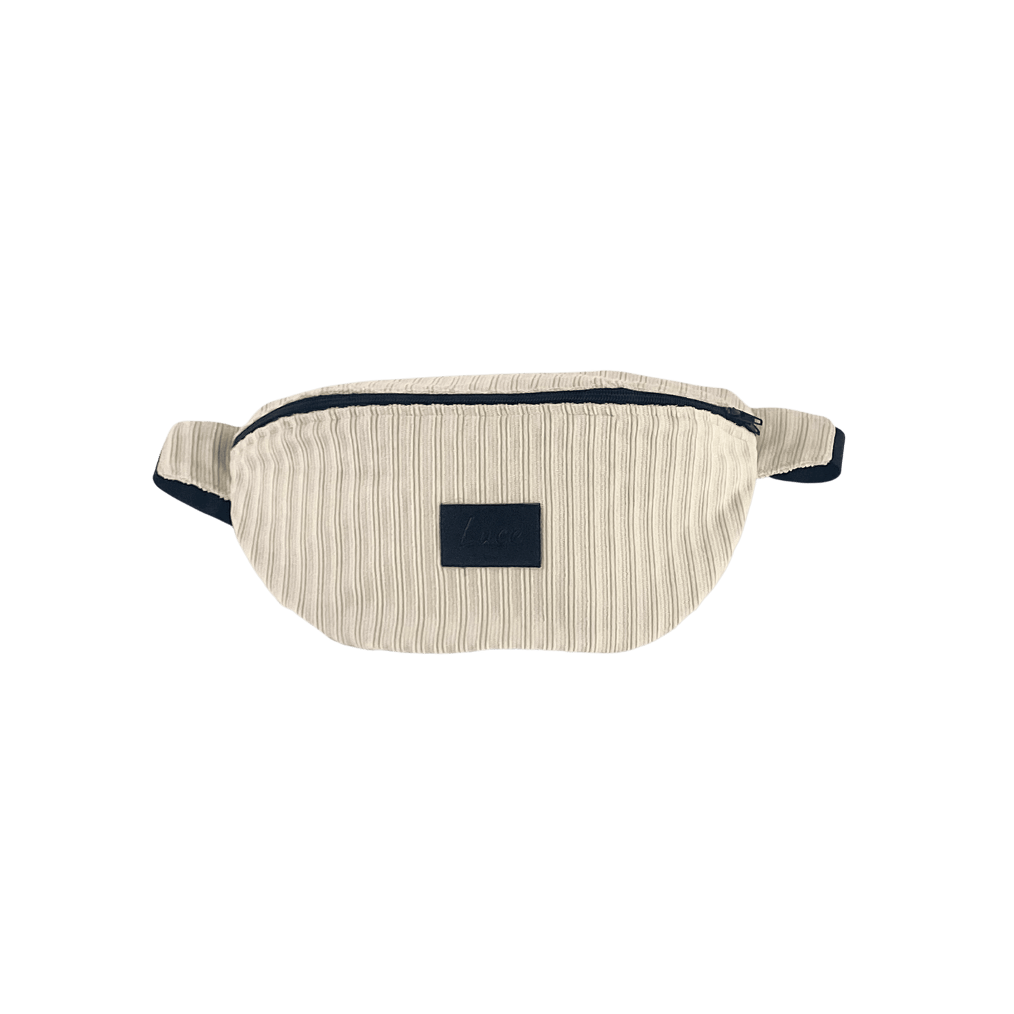 lucewear: maxi sac banane velours beige porte face