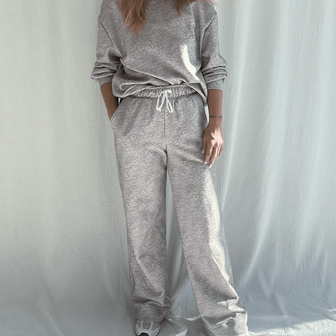 lucewear- pantalon de survêtement large azel graff greige