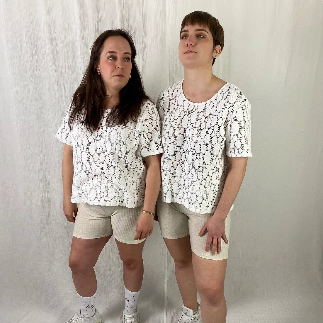 lucewear: femme portant un short cycliste beige